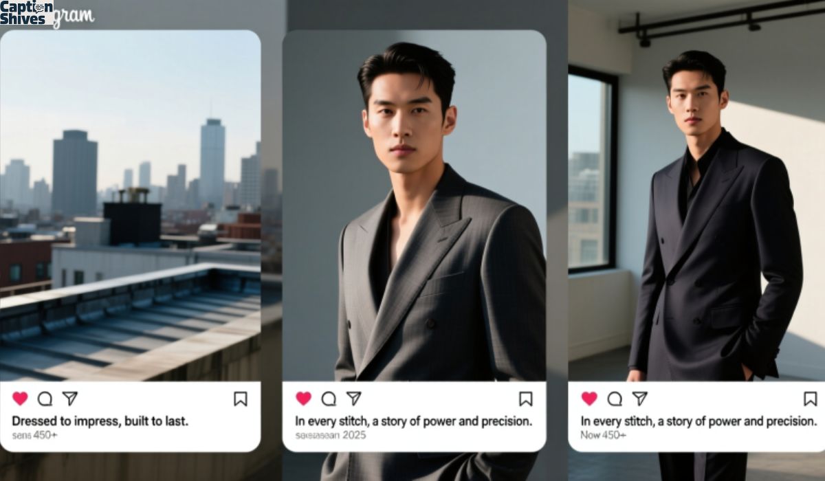 Stylish Suit Captions for Instagram
