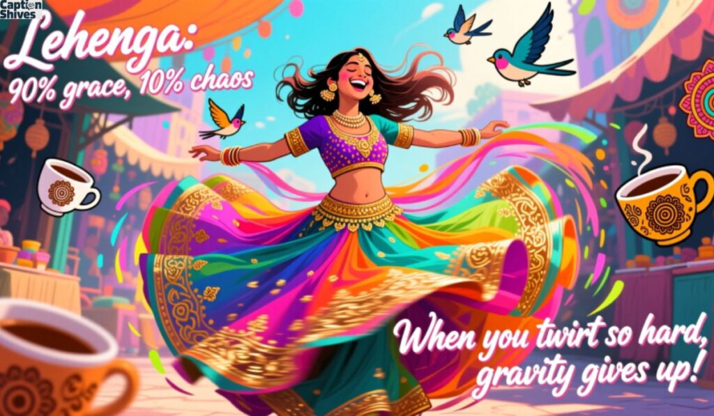 Funny Twirling Lehenga Captions