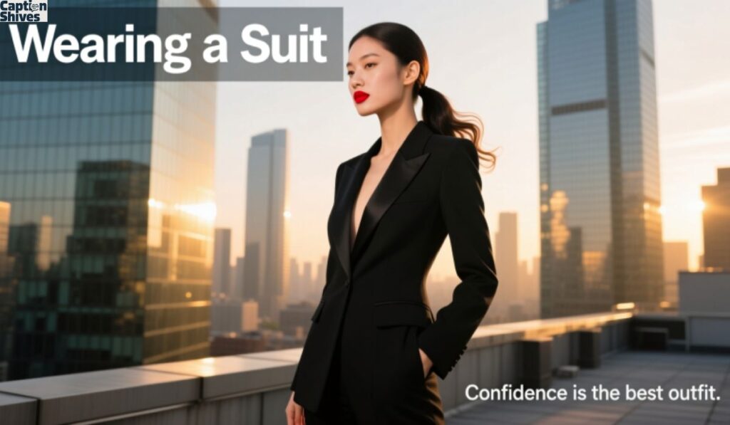 Wearing a Suit Captions for Instagram for Girls