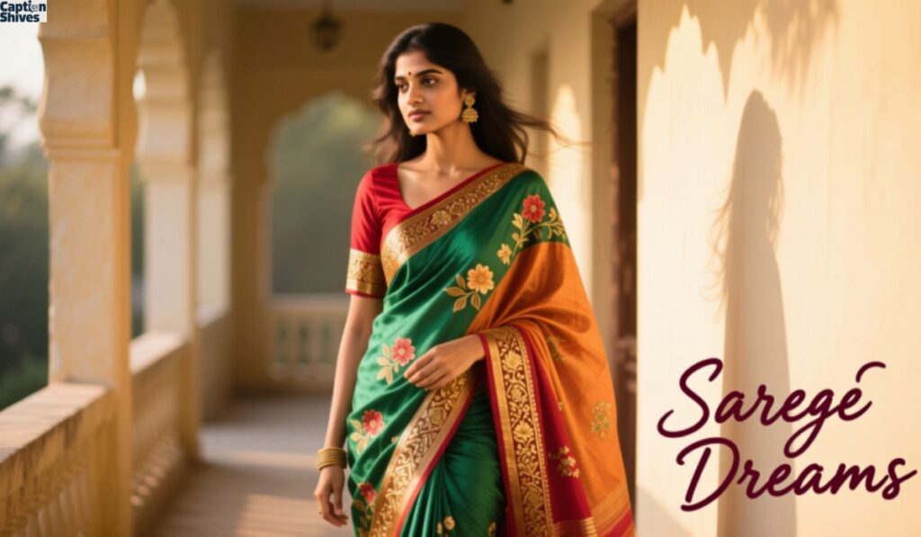 Short Saree Captions Aesthetic